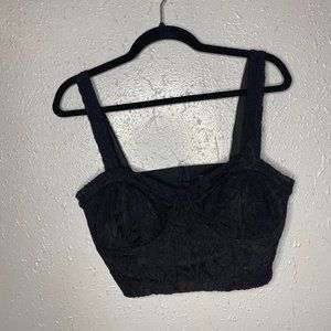 Black Lace Bustier Top